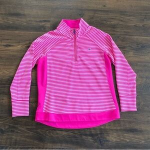 Vineyard Vines Brandywine Stripe 1/4-Zip Pullover Neon Pink size XL